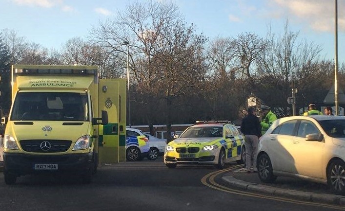 Collision on Egham Roundabout